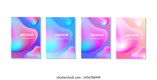 Set Modern and Minimal Gradient Color, Abstract Cool Liquid Geometric Cover Graphic Design Template for Cover Book, Poster, Flyer, Banner, Landing Page, Web, Social Media, Print, Wallpaper, Background