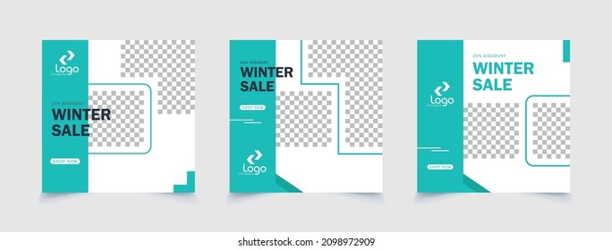 Set of modern minimal promotion square editable banner templates. Suitable for social media posts and sale promo. Brand fashion advertising.