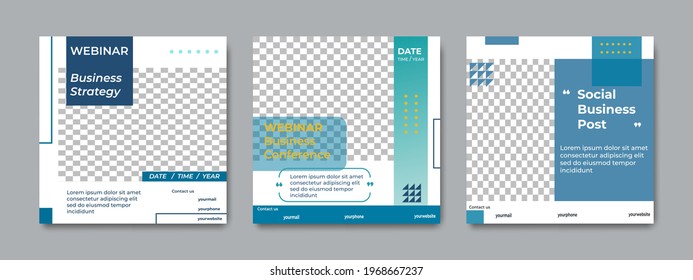 Set of modern minimalist background with light blue color. Suitable for social media post template, Webinar, Seminar, daring banner, online education, flyer, ads, etc.