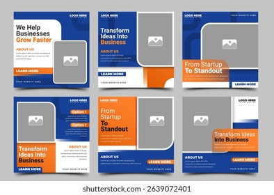 Set of Modern minimalist square banner design. Business marketing promotion branding social media post template.