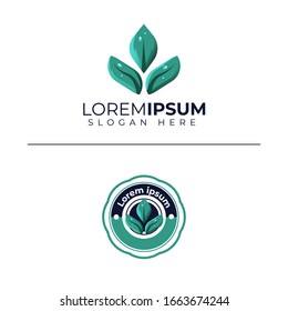 Set of modern nature logo template for business company or corporate identity