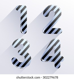 Set of Modern Numbers with Stripe Pattern