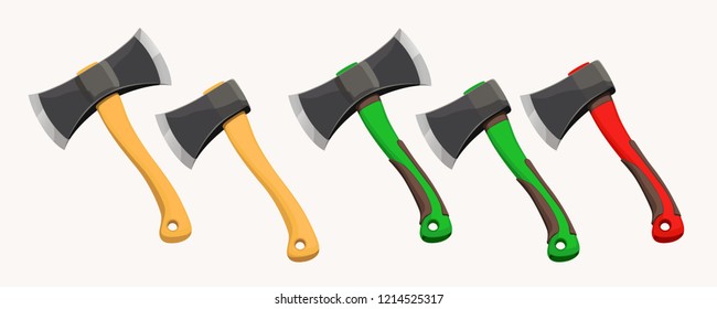 set of modern and old axes