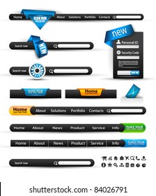 Set of modern original style search banners and web headers with various label tags for your text. Shadows are all transparents so you can place it on every surface.