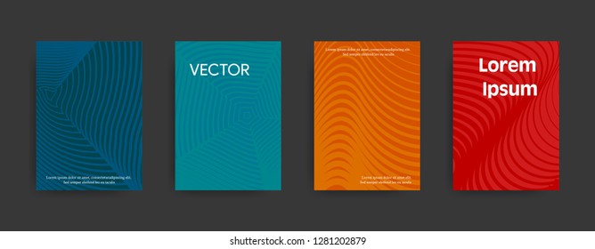 Set of modern paterns on dark background. Vector illustration suitable for flyers, brochures, banners.