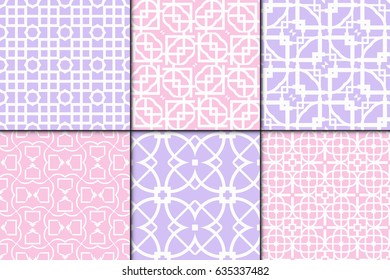 set of modern pattern of geometric ornament. Seamless vector illustration. for interior design, printing, wallpaper, decor, fabric, invitation