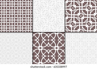 set of modern pattern of geometric ornament. Seamless vector illustration. for interior design, printing, wallpaper, decor, fabric, invitation