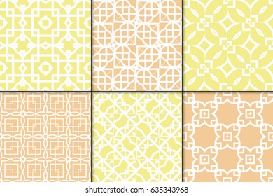 set of modern pattern of geometric ornament. Seamless vector illustration. for interior design, printing, wallpaper, decor, fabric, invitation