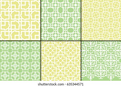 set of modern pattern of geometric ornament. Seamless vector illustration. for interior design, printing, wallpaper, decor, fabric, invitation