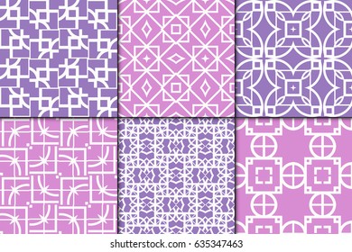 set of modern pattern of geometric ornament. Seamless vector illustration. for interior design, printing, wallpaper, decor, fabric, invitation