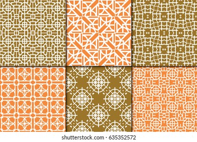 set of modern pattern of geometric ornament. Seamless vector illustration. for interior design, printing, wallpaper, decor, fabric, invitation