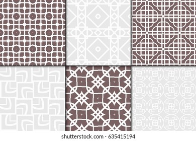 set of modern pattern of geometric ornament. Seamless vector illustration. for interior design, printing, wallpaper, decor, fabric, invitation