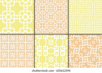 set of modern pattern of geometric ornament. Seamless vector illustration. for interior design, printing, wallpaper, decor, fabric, invitation