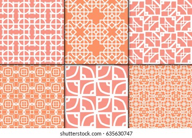 set of modern pattern of geometric ornament. Seamless vector illustration. for interior design, printing, wallpaper, decor, fabric, invitation