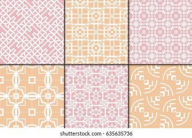 set of modern pattern of geometric ornament. Seamless vector illustration. for interior design, printing, wallpaper, decor, fabric, invitation