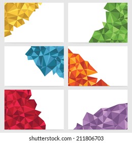set of modern polygon banners with space for your text, 6 variations