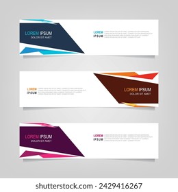 Conjunto de diseño de banner abstracto vectorial poligonal moderno plantilla web
