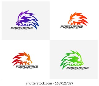 Set of Modern Porcupine Logo Vector