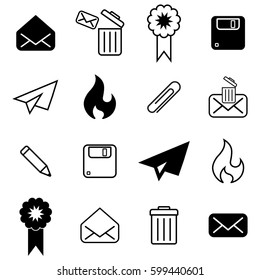 Set with modern post and mail icons