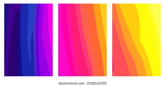 Set moderner Poster-Hintergründe mit abstrakten Farbverlauf-Linien