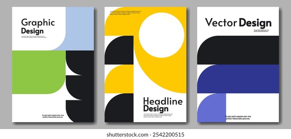 Set of modern poster. Vector illustration. Design for cover, poster, magazine. 