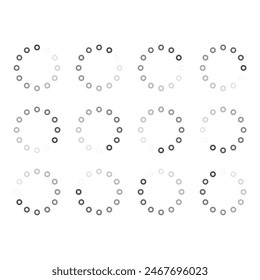 Set of modern preloaders symbol. Web progress round loader interface. Circle preloader.  Load icon or upload sign.