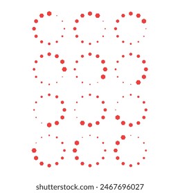 Conjunto de precargadores modernos símbolo. Interfaz de cargador redondo de progreso de Web. Precargador de círculo rojo.  Cargar icono o signo de Cargar.