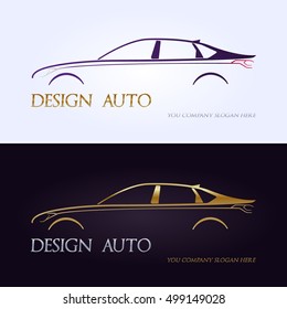 Set of modern premium car silhouettes isolated. Vector illustration.