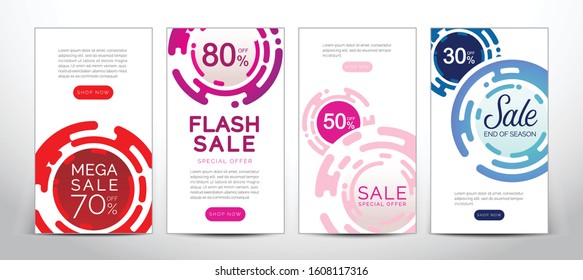 Set of Modern promotion square - Vector website, banners design, discount and promotion background, social media, poster, flyer, mobile apps, Email ad newsletter designs.
