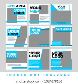 Set of Modern promotion square web banner for social media mobile apps