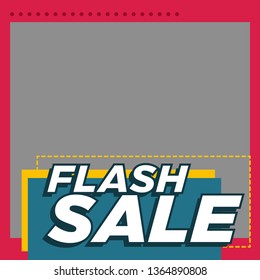 Set of modern promotion square web banner for social media mobile apps