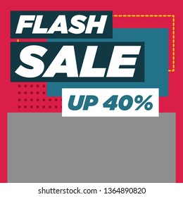 Set of modern promotion square web banner for social media mobile apps