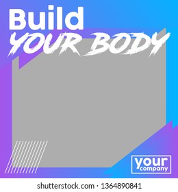 Set of modern promotion square web banner for social media mobile apps