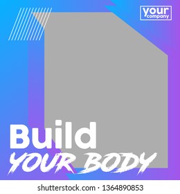 Set of modern promotion square web banner for social media mobile apps