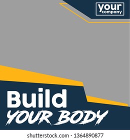 Set of modern promotion square web banner for social media mobile apps