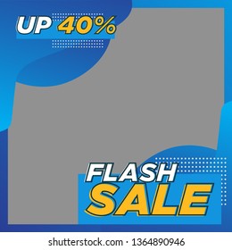 Set of modern promotion square web banner for social media mobile apps