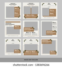 Set of modern promotion square web banner for social media mobile apps