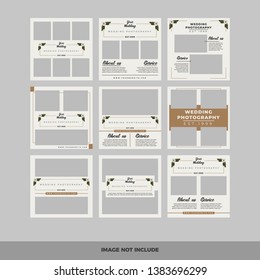 Set of modern promotion square web banner for social media mobile apps