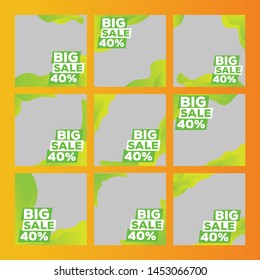 Set modern promotion square web banner for social media mobile apps