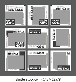 Set modern promotion square web banner for social media mobile apps