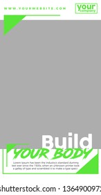 Set of modern promotion web banner for social media mobile apps