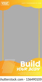 Set of modern promotion web banner for social media mobile apps