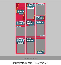 Set of modern promotion web banner for social media mobile apps