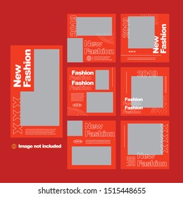 Set of modern promotion web banner for social media mobile apps