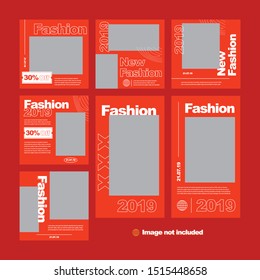 Set of modern promotion web banner for social media mobile apps