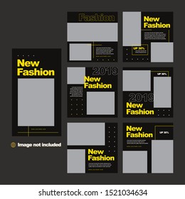 Set of modern promotion web banner for social media mobile apps