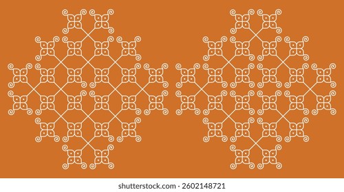 Set of modern pulli kolam. Indian home decor patterns.