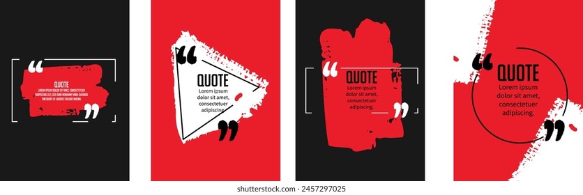 Set of Modern quote square banner template. Usable for social media post, card, and web ad, Quote Template, Vector Illustration.