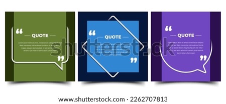 Set of Modern quote square banner template. Usable for social media post, card, and web ad