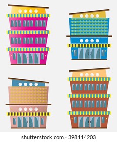 Set of Modern restaurant building